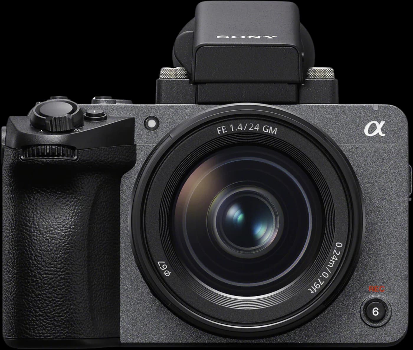 Full-frame cinema camera fitted with a 24 mm prime lens